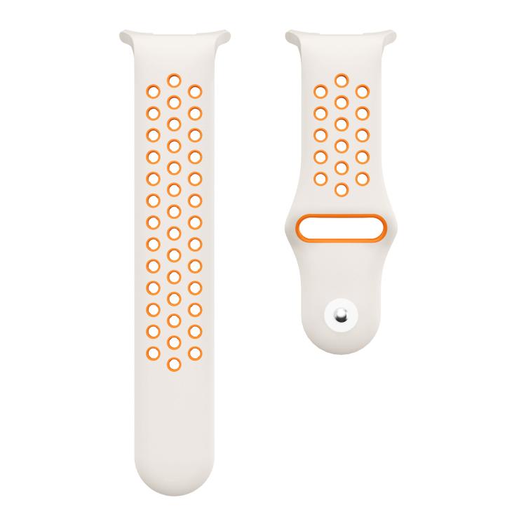 For Samsung Galaxy Watch Ultra 47mm / Ultra 2025 Two Color Round Holes Reverse Buckle Silicone Watch Band(Starlight Orange) - Mega Discount Store LebanonLebanon