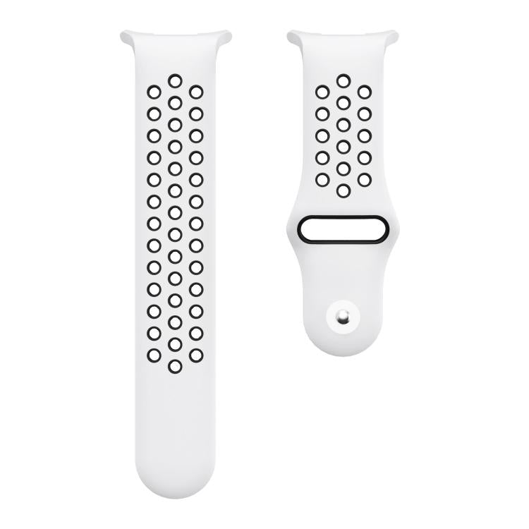 For Samsung Galaxy Watch Ultra 47mm / Ultra 2025 Two Color Round Holes Reverse Buckle Silicone Watch Band(White Black) - Mega Discount Store LebanonLebanon