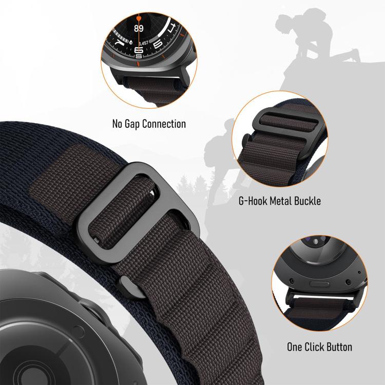 For Samsung Galaxy Watch Ultra 47mm / Ultra 2025 xDfind Black Buckle Loop Nylon Watch Band(Black) - Mega Discount Store LebanonLebanon