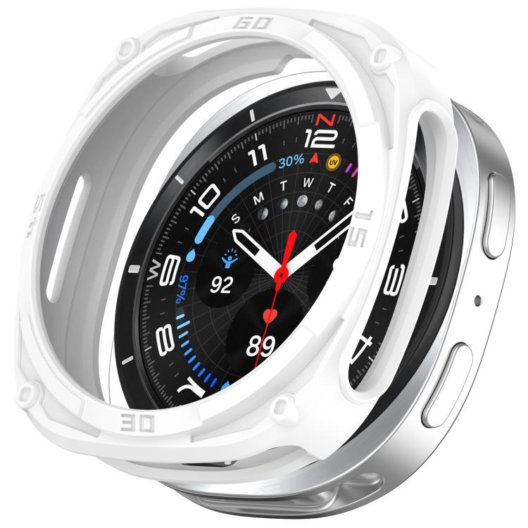 For Samsung Galaxy Watch8 44mm Hollow Digital Armor TPU Watch Protective Cover(White) - Mega Discount Store LebanonLebanon