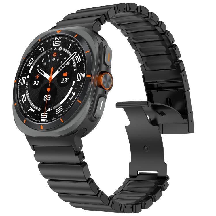 For Samsung Galaxy Watch8 / 8 Classic Turtle Buckle Dual Color Titanium Metal Silicone Watch Band(Black Black) - Mega Discount Store LebanonLebanon