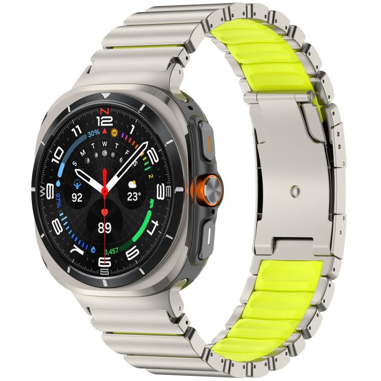 For Samsung Galaxy Watch8 / 8 Classic Turtle Buckle Dual Color Titanium Metal Silicone Watch Band(Titanium Green) - Mega Discount Store LebanonLebanon