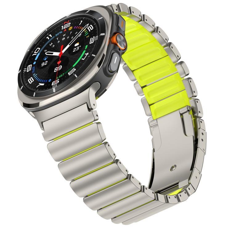 For Samsung Galaxy Watch8 / 8 Classic Turtle Buckle Dual Color Titanium Metal Silicone Watch Band(Titanium Green) - Mega Discount Store LebanonLebanon