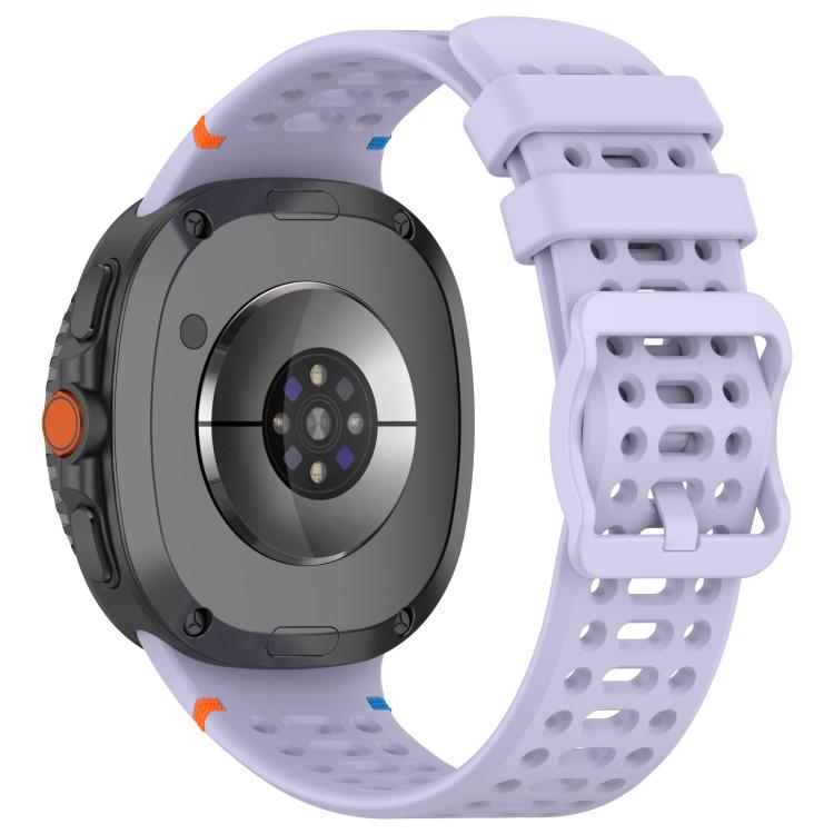 For Samsung Galaxy Watch8 / Watch8 Classic Eight - shaped Buckle Breathable Stitched Silicone Watch Band(Purple) - Mega Discount Store LebanonLebanon
