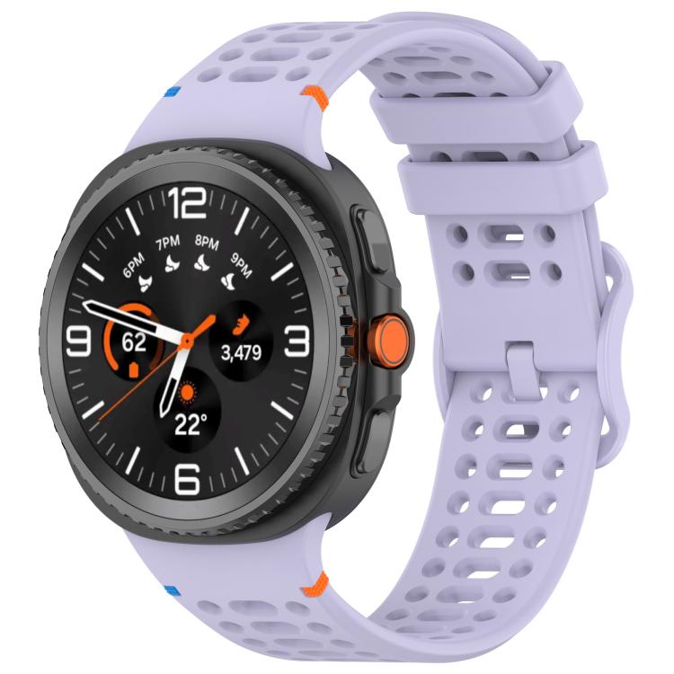 For Samsung Galaxy Watch8 / Watch8 Classic Eight - shaped Buckle Breathable Stitched Silicone Watch Band(Purple) - Mega Discount Store LebanonLebanon