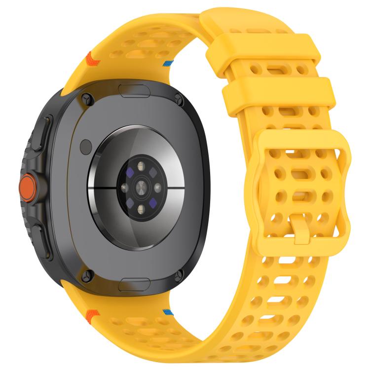 For Samsung Galaxy Watch8 / Watch8 Classic Eight - shaped Buckle Breathable Stitched Silicone Watch Band(Yellow) - Mega Discount Store LebanonLebanon