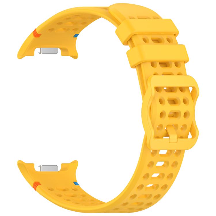 For Samsung Galaxy Watch8 / Watch8 Classic Eight - shaped Buckle Breathable Stitched Silicone Watch Band(Yellow) - Mega Discount Store LebanonLebanon