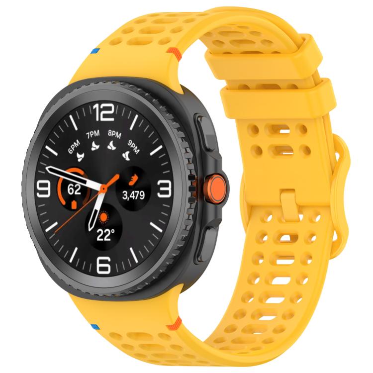 For Samsung Galaxy Watch8 / Watch8 Classic Eight - shaped Buckle Breathable Stitched Silicone Watch Band(Yellow) - Mega Discount Store LebanonLebanon