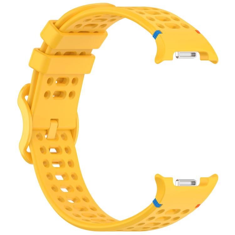 For Samsung Galaxy Watch8 / Watch8 Classic Eight - shaped Buckle Breathable Stitched Silicone Watch Band(Yellow) - Mega Discount Store LebanonLebanon