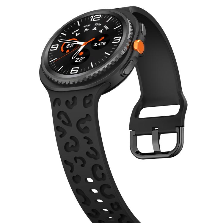 For Samsung Galaxy Watch8 / Watch8 Classic Leopard Print Silicone Watch Band(Black) - Mega Discount Store LebanonLebanon