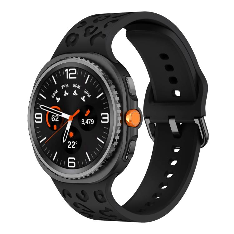 For Samsung Galaxy Watch8 / Watch8 Classic Leopard Print Silicone Watch Band(Black) - Mega Discount Store LebanonLebanon