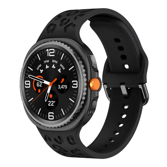 For Samsung Galaxy Watch8 / Watch8 Classic Leopard Print Silicone Watch Band(Black) - Mega Discount Store LebanonLebanon