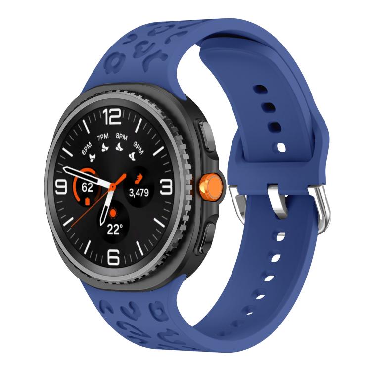 For Samsung Galaxy Watch8 / Watch8 Classic Leopard Print Silicone Watch Band(Dark Blue) - Mega Discount Store LebanonLebanon
