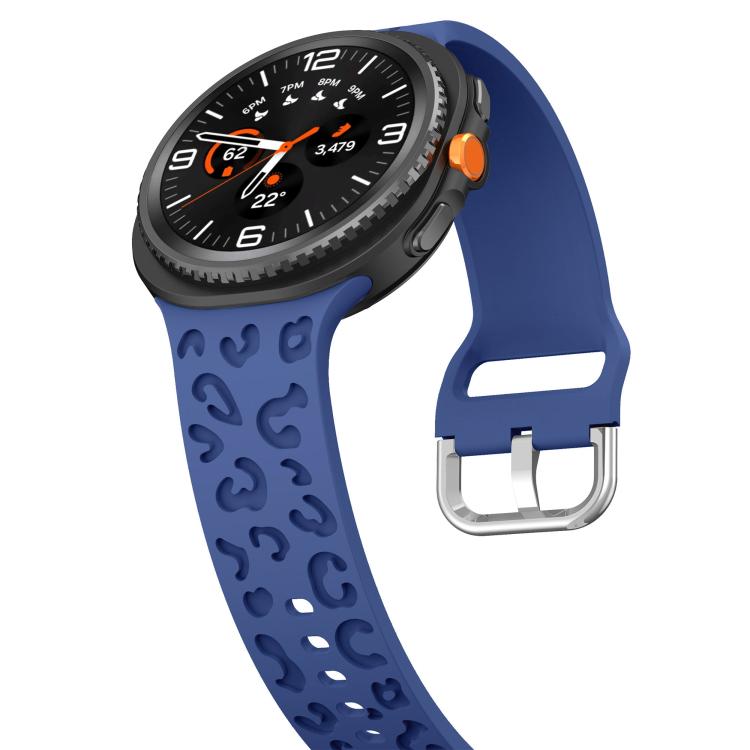 For Samsung Galaxy Watch8 / Watch8 Classic Leopard Print Silicone Watch Band(Dark Blue) - Mega Discount Store LebanonLebanon