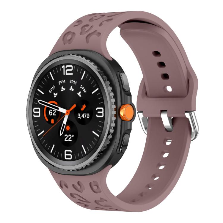 For Samsung Galaxy Watch8 / Watch8 Classic Leopard Print Silicone Watch Band(Smoky Purple) - Mega Discount Store LebanonLebanon