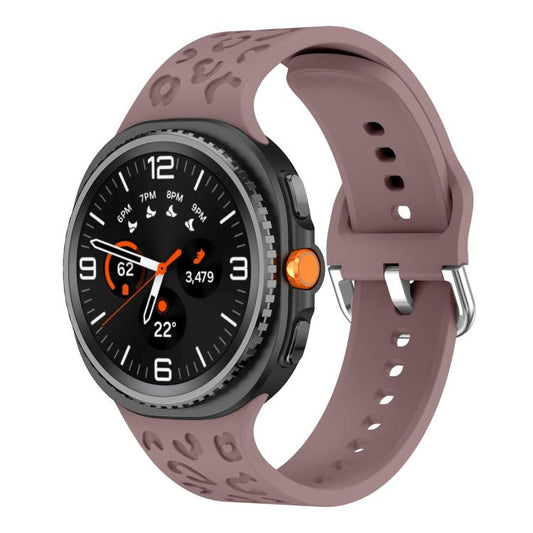 For Samsung Galaxy Watch8 / Watch8 Classic Leopard Print Silicone Watch Band(Smoky Purple) - Mega Discount Store LebanonLebanon