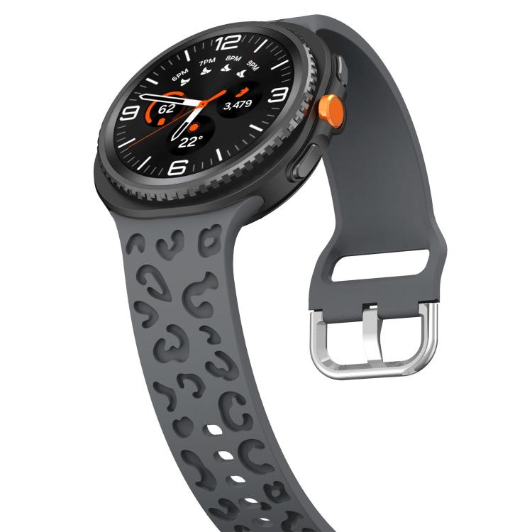 For Samsung Galaxy Watch8 / Watch8 Classic Leopard Print Silicone Watch Band(Space Grey) - Mega Discount Store LebanonLebanon