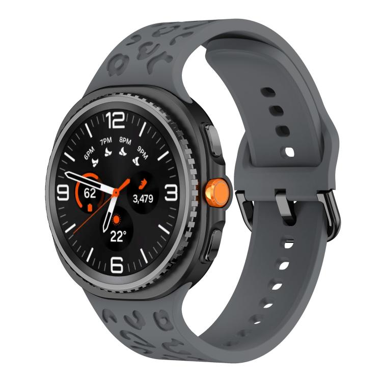 For Samsung Galaxy Watch8 / Watch8 Classic Leopard Print Silicone Watch Band(Space Grey) - Mega Discount Store LebanonLebanon