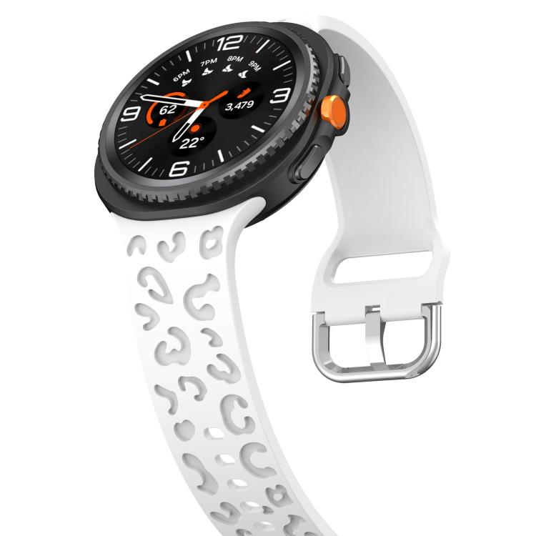 For Samsung Galaxy Watch8 / Watch8 Classic Leopard Print Silicone Watch Band(White) - Mega Discount Store LebanonLebanon