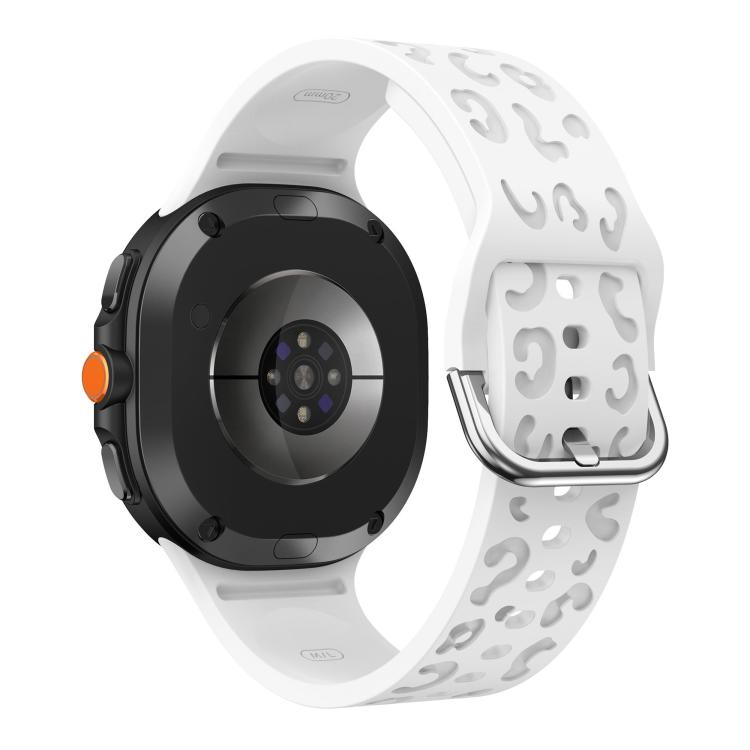 For Samsung Galaxy Watch8 / Watch8 Classic Leopard Print Silicone Watch Band(White) - Mega Discount Store LebanonLebanon