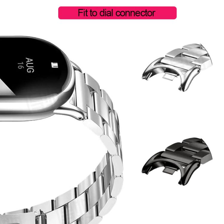 For Xiaomi Band 9 / 8 Tri - beads Flat Buckle Titanium Alloy Watch Band(Black) - Mega Discount Store LebanonLebanon