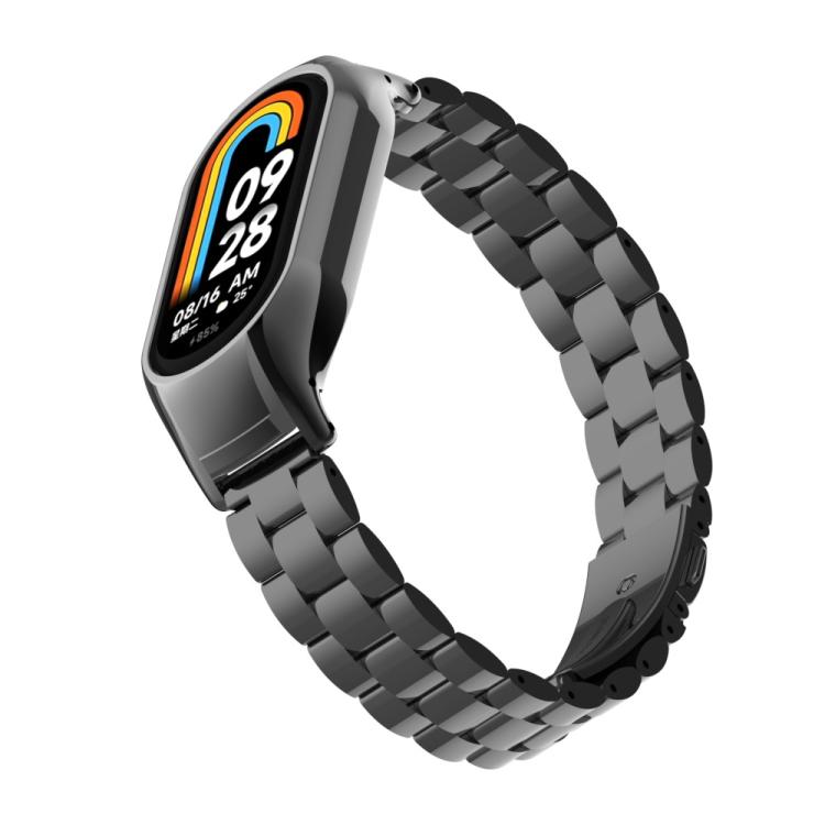 For Xiaomi Band 9 / 8 Tri - beads Flat Buckle Titanium Alloy Watch Band(Black) - Mega Discount Store LebanonLebanon