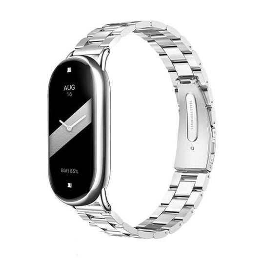 For Xiaomi Band 9 / 8 Tri - beads Flat Buckle Titanium Alloy Watch Band(Silver) - Mega Discount Store LebanonLebanon