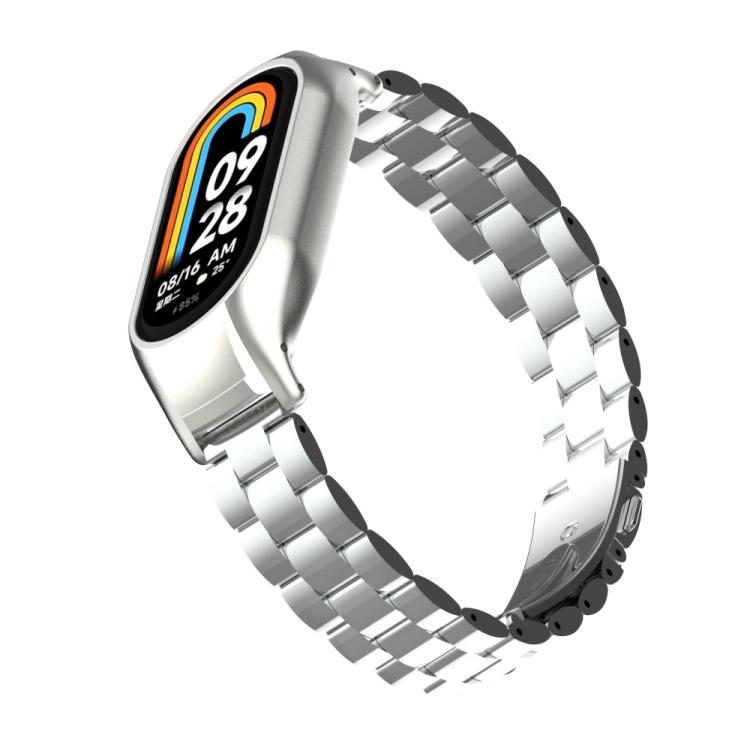 For Xiaomi Band 9 / 8 Tri - beads Flat Buckle Titanium Alloy Watch Band(Silver) - Mega Discount Store LebanonLebanon