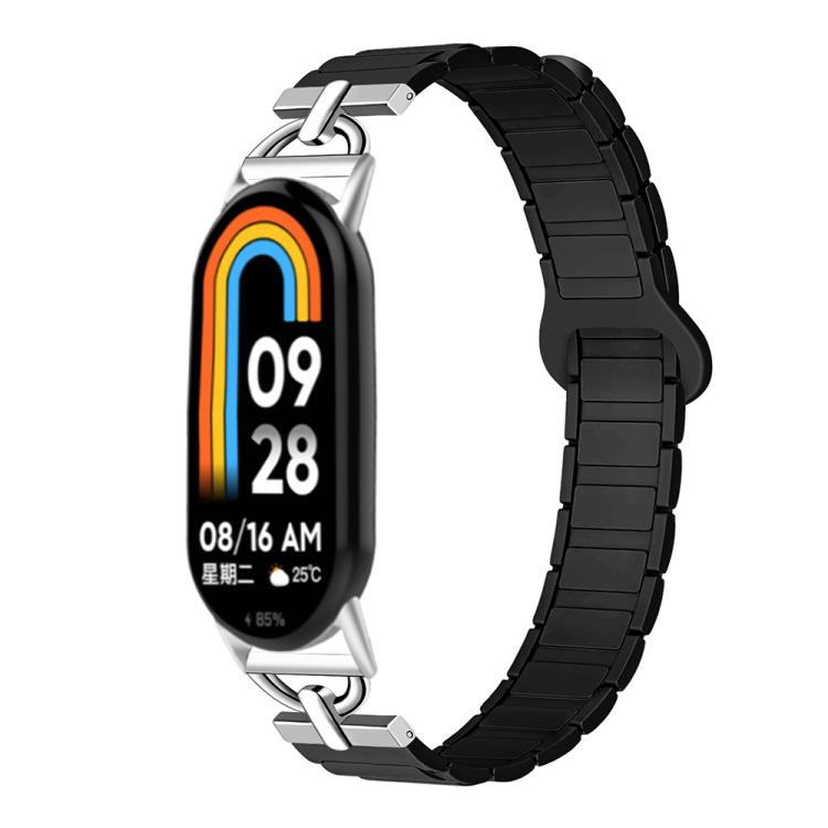 For Xiaomi Smart Band 10 / 9 / 8 D - shaped Tri - beads Magnetic Silicone Watch Band(Black) - Mega Discount Store LebanonLebanon