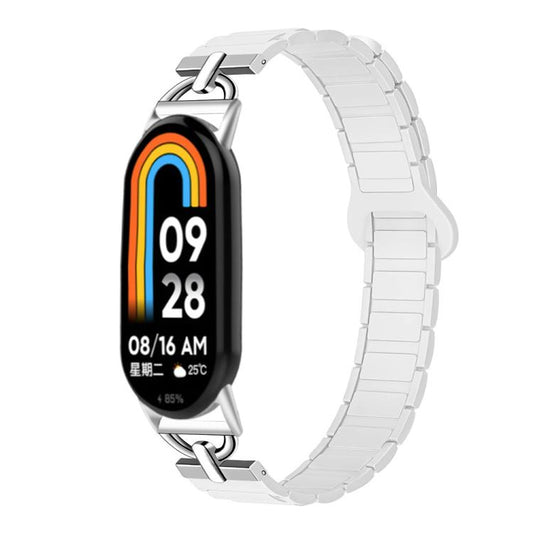 For Xiaomi Smart Band 10 / 9 / 8 D - shaped Tri - beads Magnetic Silicone Watch Band(Ceramic White) - Mega Discount Store LebanonLebanon