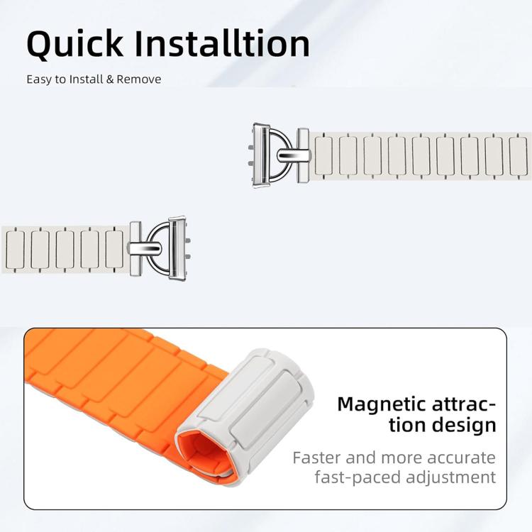 For Xiaomi Smart Band 10 / 9 / 8 D - shaped Tri - beads Magnetic Silicone Watch Band(Starlight Pink Sand) - Mega Discount Store LebanonLebanon