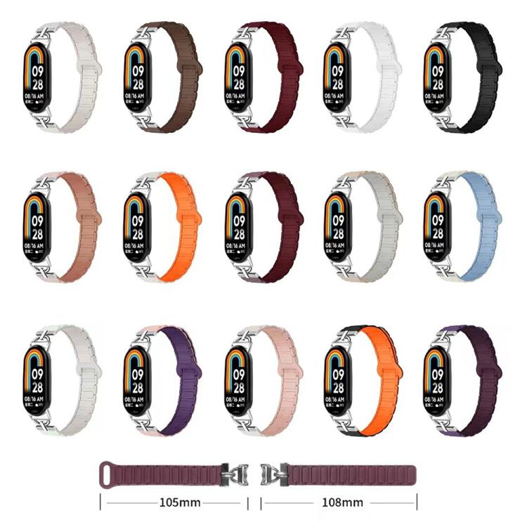 For Xiaomi Smart Band 10 / 9 / 8 D - shaped Tri - beads Magnetic Silicone Watch Band(Starlight) - Mega Discount Store LebanonLebanon