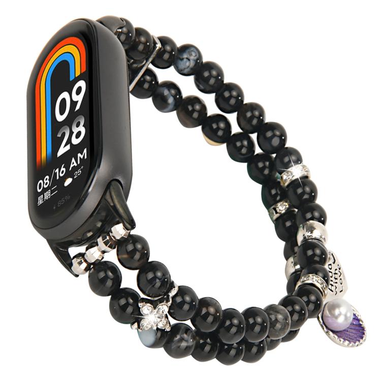 For Xiaomi Smart Band 10 / 9 / 8 Dual Row Beaded Chain Watch Band(Black) - Mega Discount Store LebanonLebanon