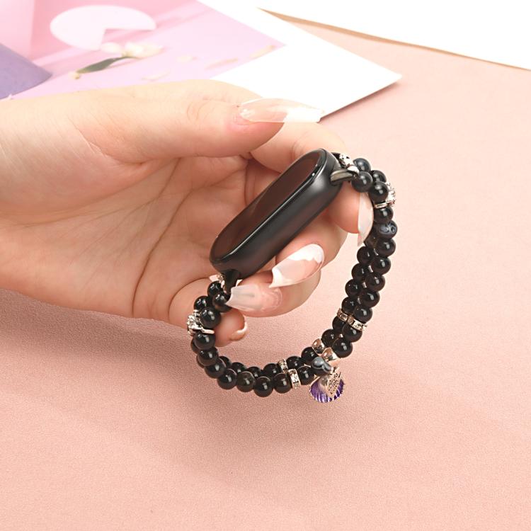 For Xiaomi Smart Band 10 / 9 / 8 Dual Row Beaded Chain Watch Band(Black) - Mega Discount Store LebanonLebanon