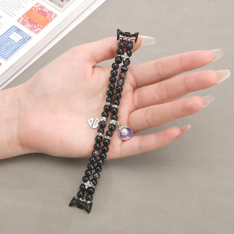 For Xiaomi Smart Band 10 / 9 / 8 Dual Row Beaded Chain Watch Band(Black) - Mega Discount Store LebanonLebanon