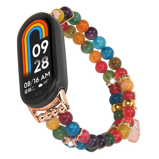 For Xiaomi Smart Band 10 / 9 / 8 Dual Row Beaded Chain Watch Band(Colored Beads) - Mega Discount Store LebanonLebanon