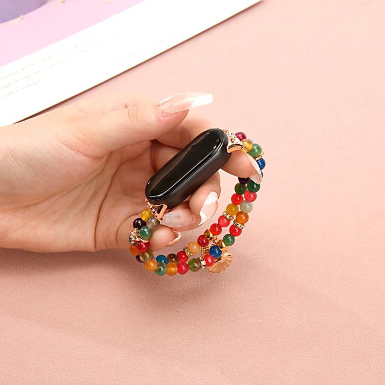 For Xiaomi Smart Band 10 / 9 / 8 Dual Row Beaded Chain Watch Band(Colored Beads) - Mega Discount Store LebanonLebanon