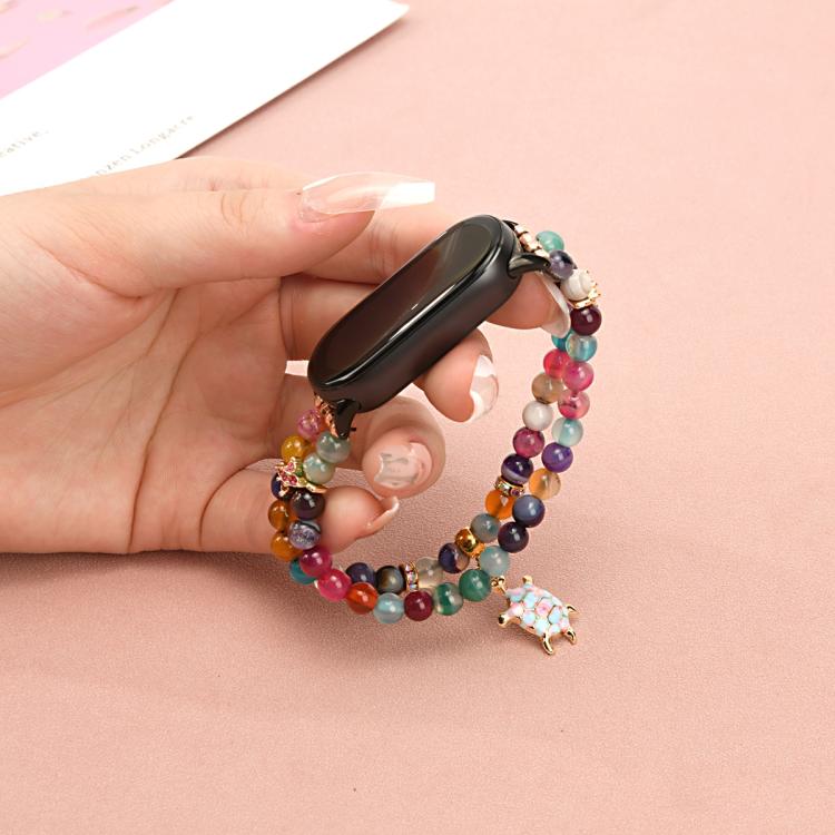 For Xiaomi Smart Band 10 / 9 / 8 Dual Row Beaded Chain Watch Band(Colorful Turtle) - Mega Discount Store LebanonLebanon