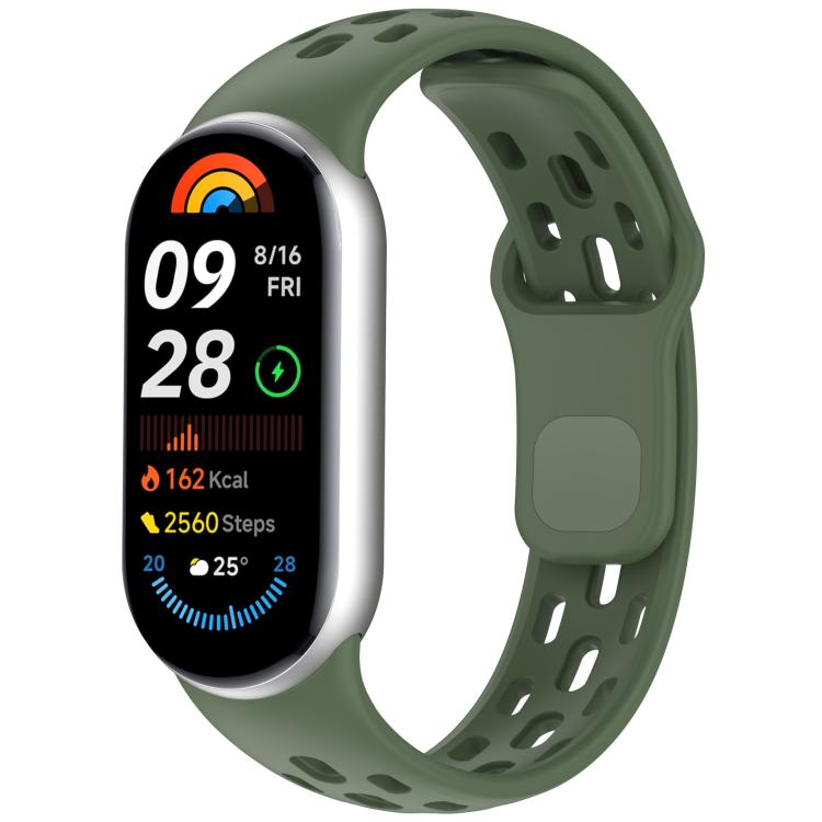 For Xiaomi Smart Band 10 / 9 / 8 Honeycomb Hole Breathable TPU Watch Band(Dark Green) - Mega Discount Store LebanonLebanon
