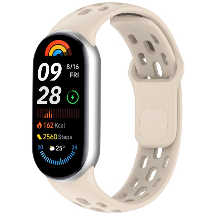 For Xiaomi Smart Band 10 / 9 / 8 Honeycomb Hole Breathable TPU Watch Band(Ivory White) - Mega Discount Store LebanonLebanon