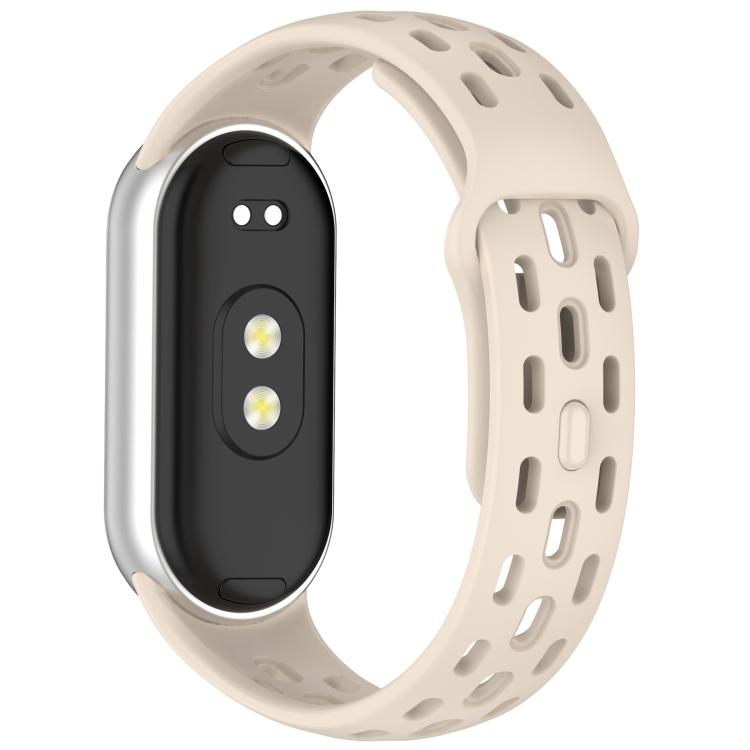 For Xiaomi Smart Band 10 / 9 / 8 Honeycomb Hole Breathable TPU Watch Band(Ivory White) - Mega Discount Store LebanonLebanon