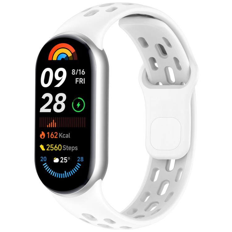 For Xiaomi Smart Band 10 / 9 / 8 Honeycomb Hole Breathable TPU Watch Band(White) - Mega Discount Store LebanonLebanon