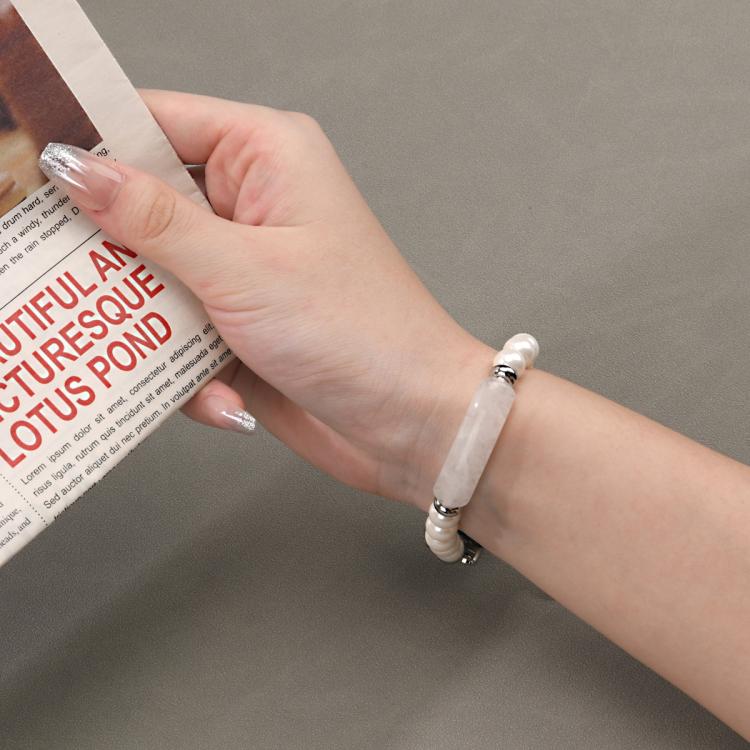 For Xiaomi Smart Band 10 / 9 / 8 Large Beaded Bracelet Watch Band(White Beads) - Mega Discount Store LebanonLebanon