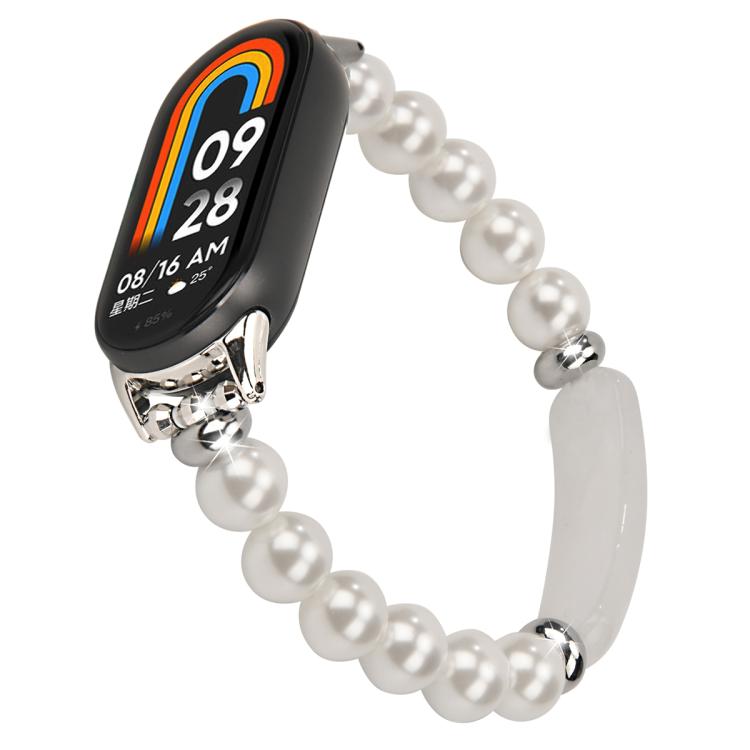 For Xiaomi Smart Band 10 / 9 / 8 Large Beaded Bracelet Watch Band(White Beads) - Mega Discount Store LebanonLebanon