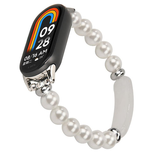 For Xiaomi Smart Band 10 / 9 / 8 Large Beaded Bracelet Watch Band(White Beads) - Mega Discount Store LebanonLebanon