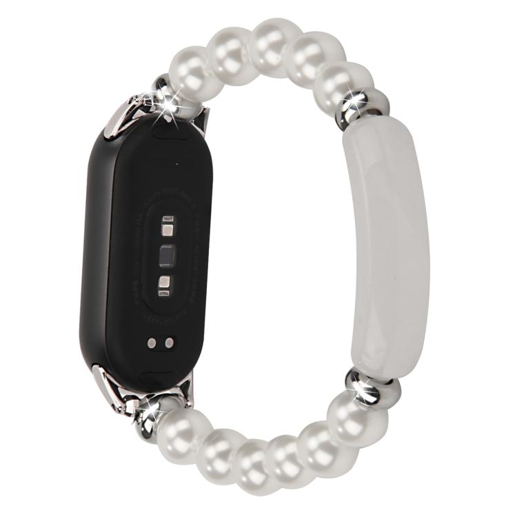 For Xiaomi Smart Band 10 / 9 / 8 Large Beaded Bracelet Watch Band(White Beads) - Mega Discount Store LebanonLebanon