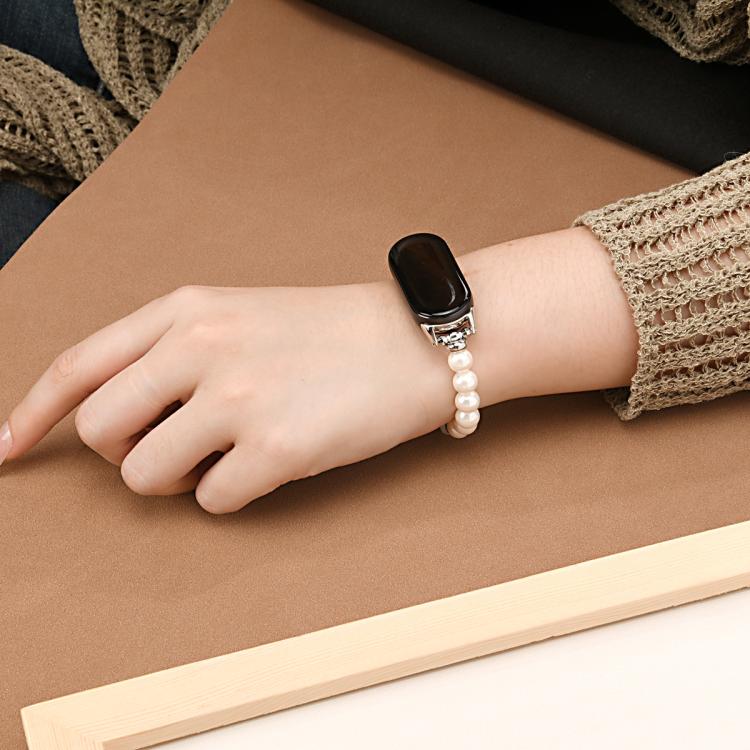 For Xiaomi Smart Band 10 / 9 / 8 Large Beaded Bracelet Watch Band(White Beads) - Mega Discount Store LebanonLebanon