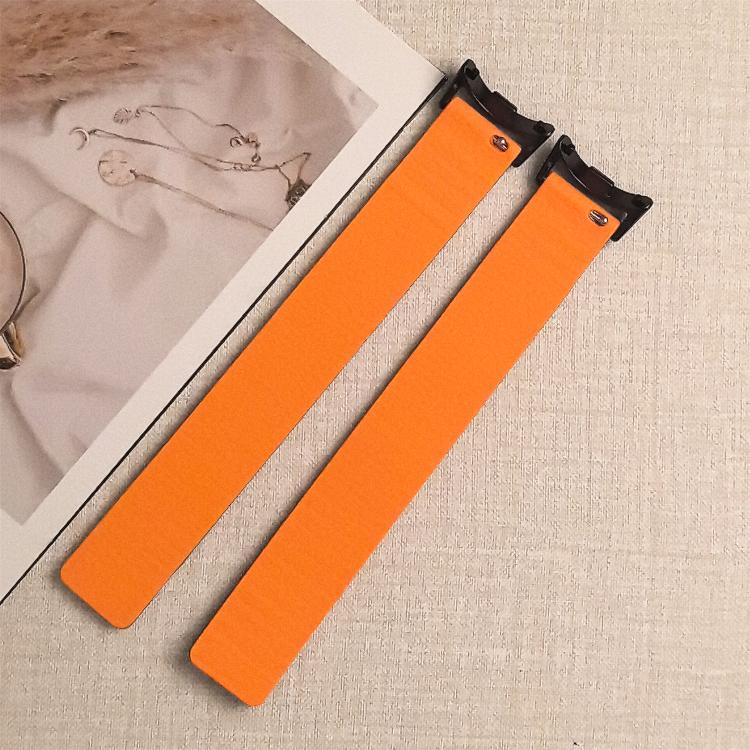 For Xiaomi Smart Band 10 / 9 / 8 Lychee Texture Soft Magnetic Silicone Watch Strap(Black Orange) - Mega Discount Store LebanonLebanon