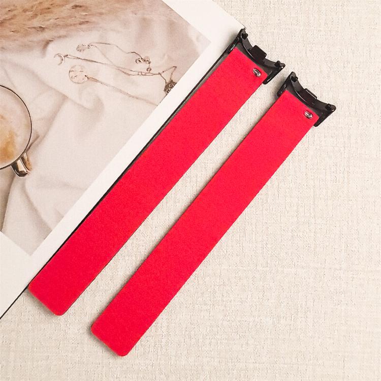 For Xiaomi Smart Band 10 / 9 / 8 Lychee Texture Soft Magnetic Silicone Watch Strap(Black Red) - Mega Discount Store LebanonLebanon