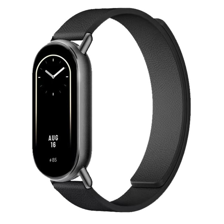 For Xiaomi Smart Band 10 / 9 / 8 Lychee Texture Soft Magnetic Silicone Watch Strap(Black) - Mega Discount Store LebanonLebanon
